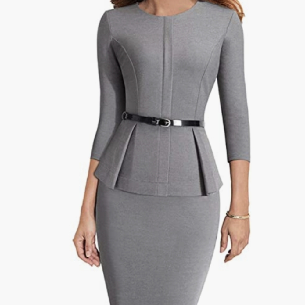 Gray Office Bodycon Dress